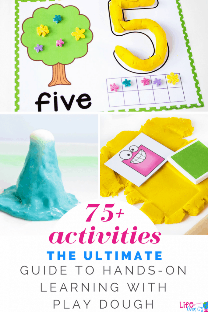 The Ultimate Guide to learning with play dough! Over 75 hands-on play dough activities for math, literacy, science, sensory and more! #playdough #mathprintables #lifeovercs