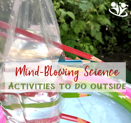 These outdoor science activities will blow your kid's mind. From turning a campfire green with Borax to exploring the world of molecules with a bag of pencils, these activities will help your kids explore, learn, and grow. #kidsactivities #scienceactivities #STEM #getoutside #earlylearning #kidminds #sciencelearning #outside