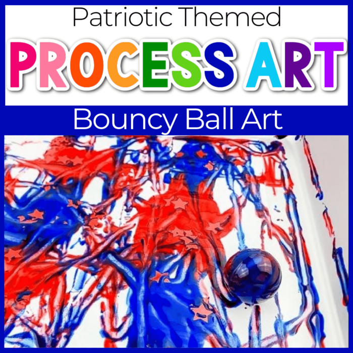 patriotic bouncy ball painting process art for kids