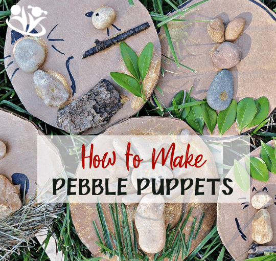 These cute pebble puppets are fun to make and cultivate wonderful make-believe play. Use them to help act out stories, sing songs, and bring along for portable car entertainment. #kidsactivities #kidminds #kids #earlylearning #homeschool #parenting #kidsfun #playandlearn #creativekids #invitationtoplay