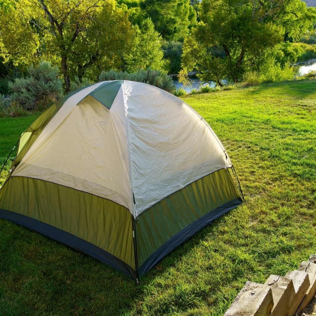 tent in the backyard