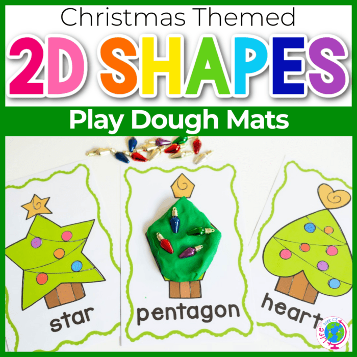 Christmas 2d shape play dough mats