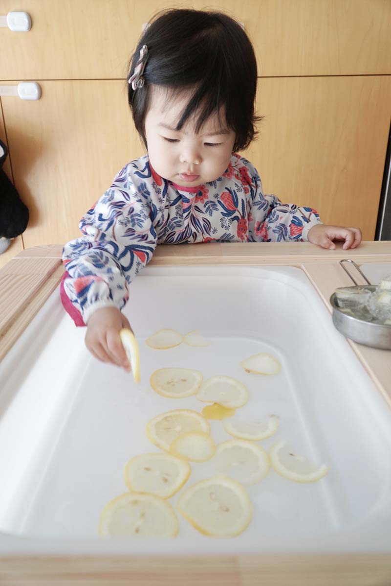 Trying Out Lemon Ice And Water Sensory Toddler Play