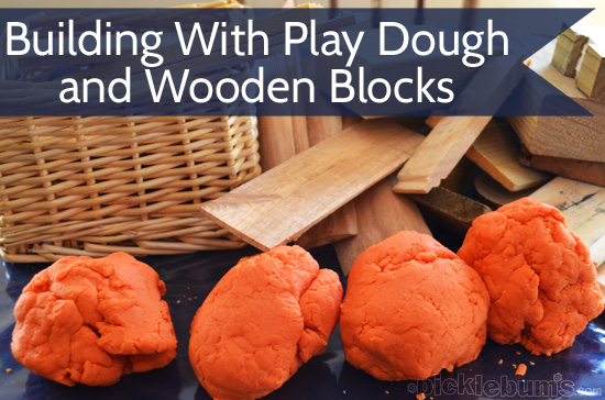 play dough and wooden blocks