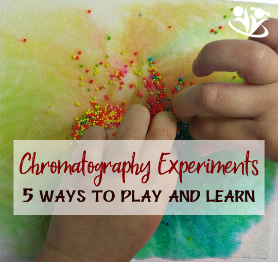 Simple chromatography experiments you can do with kids at home... with food coloring, candy sprinkles, essential oils, and two types of markers. #handsonlearning #chromatography #creativelearningideas