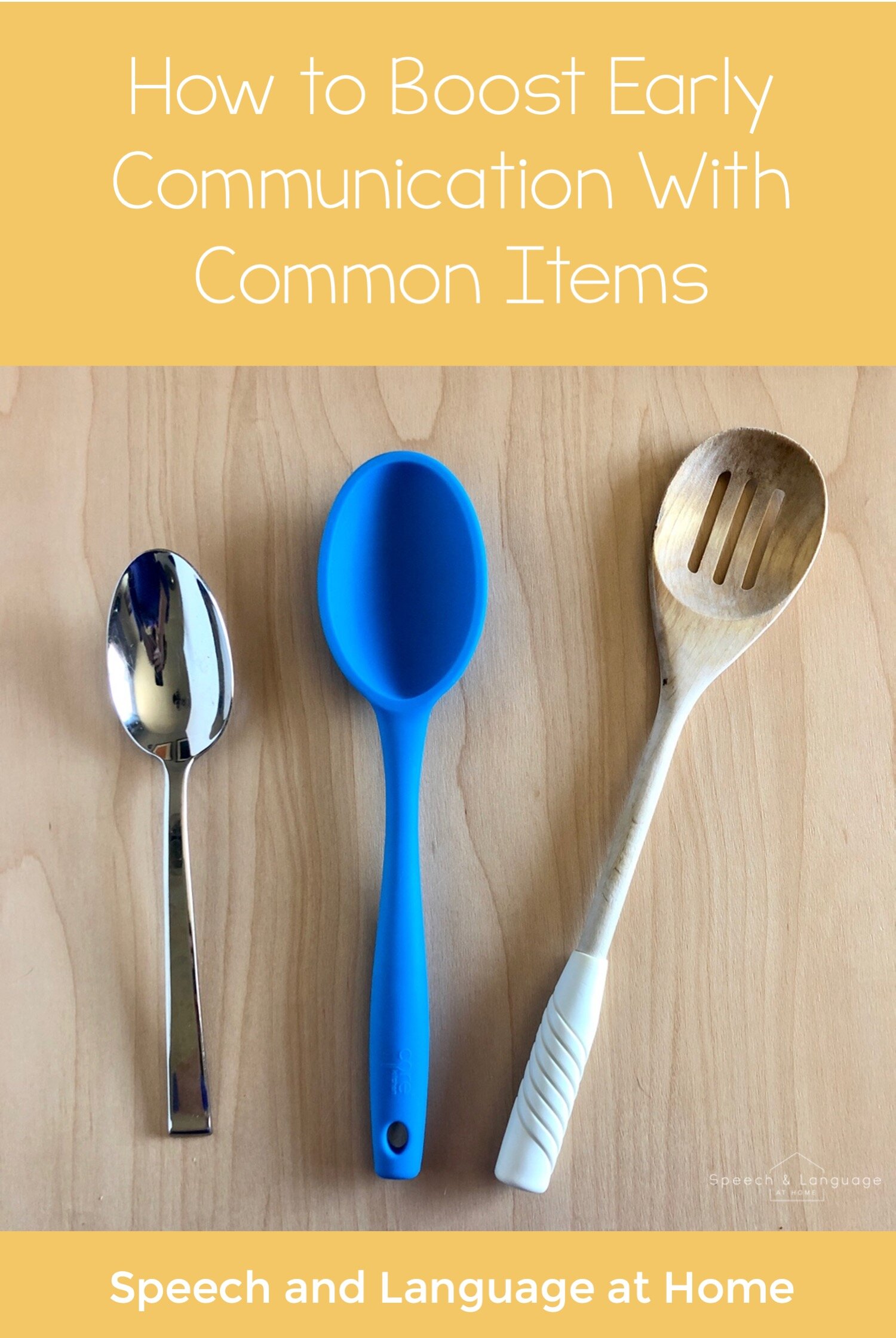 How to Boost Early Communication With Common Items like spoons. For a guide complete with everyday items and their therapeutic uses through fall (and other seasons!), check out this parent handout from Speech and Language at Home. You’ll get 36 ever…