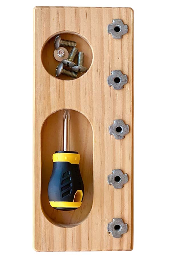 Using a screwdriver with screws in wood can express a rotation play schema
