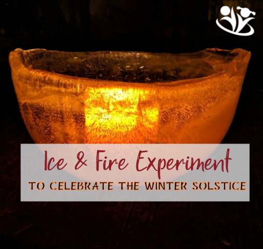 Can you combine ice and fire in one experiment? You bet! It will look like the ice is on fire, but it won't melt. Just the activity you need to celebrate winter solstice on December 21st. #wintersolstice #STEM #kidsactivities