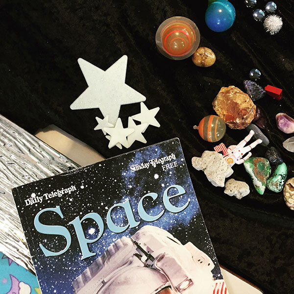 Space themed learning invitation