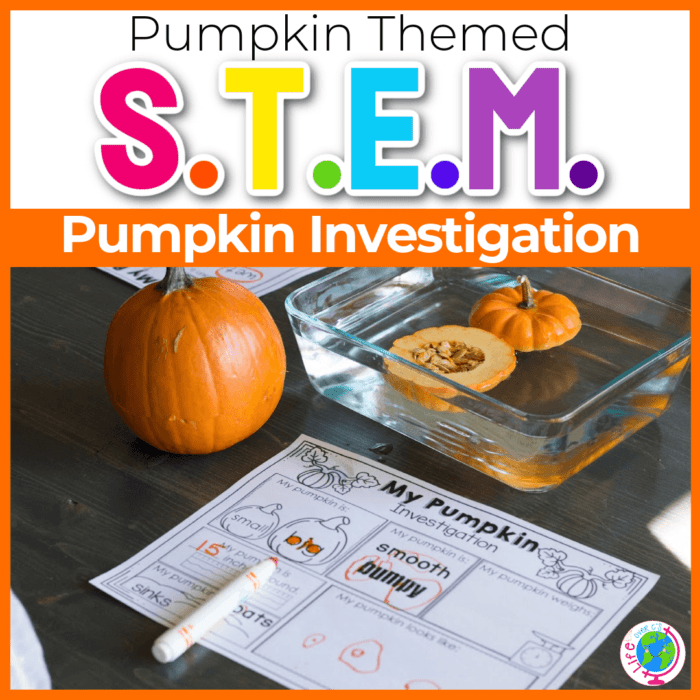 pumpkin investigation printable STEM activity for kids