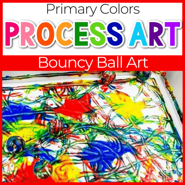 primary colors bouncy ball painting process art for kids