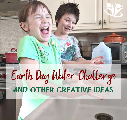 Fun Earth Day activities to inspire your kids and show them how they can help save the planet. Try our low-prep Earth Day Water Challenge to transform their thinking about water.   #EarthDay #handsonlearning #creativelearning #KidMinds #EarthDayActivities #waterchallenge #earlylearning #homeschollife