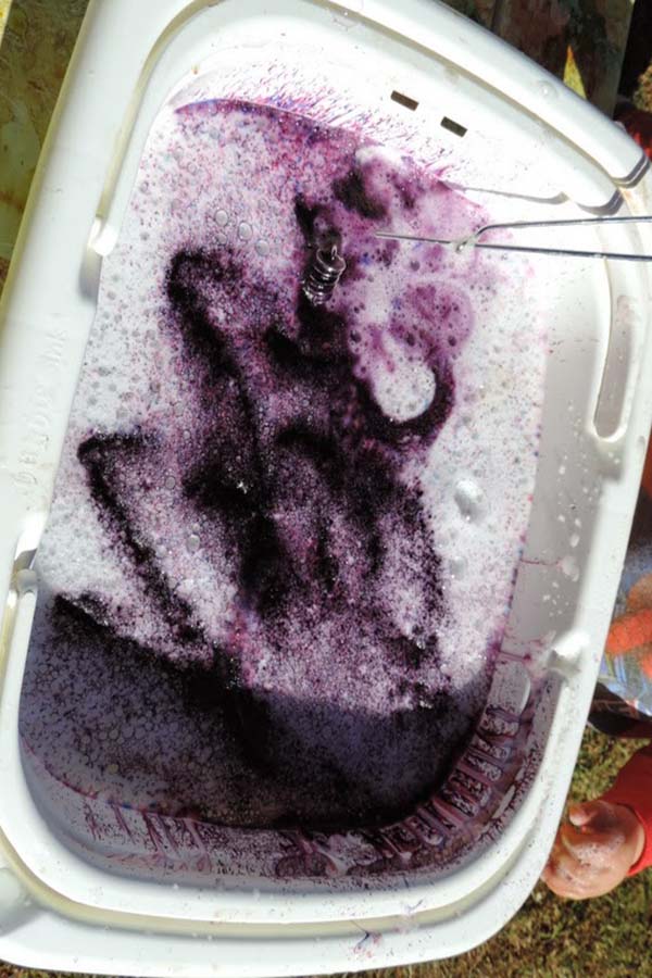 Whisking food dye into soapy water can fulfill the rotation play schema