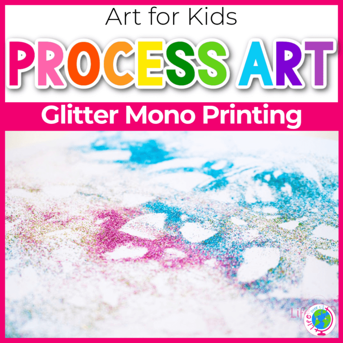 glitter mono printing for kids process art activity