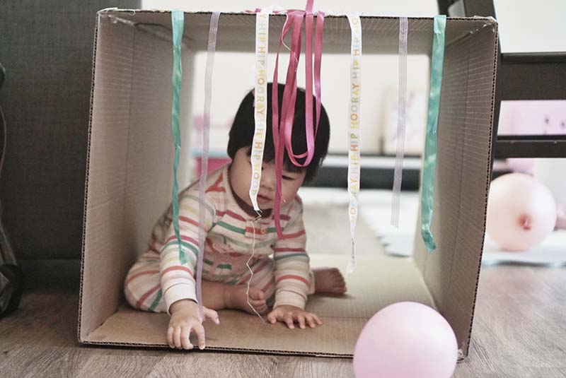 Simple But Fun Cardboard Box Play Tunnel for Crawling Babies & Toddlers