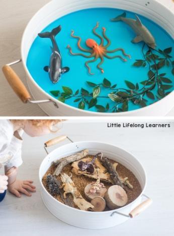 How to get started with small world play | Sensory small world tubs for babies, toddlers and preschoolers | Imaginative play, creative thinking skills | Play ideas, tot school, learning through play |
