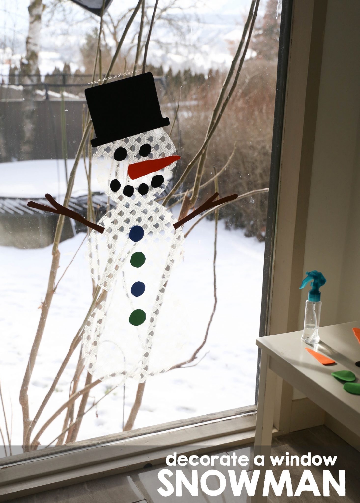 Decorate a Window Snowman | Mama Papa Bubba