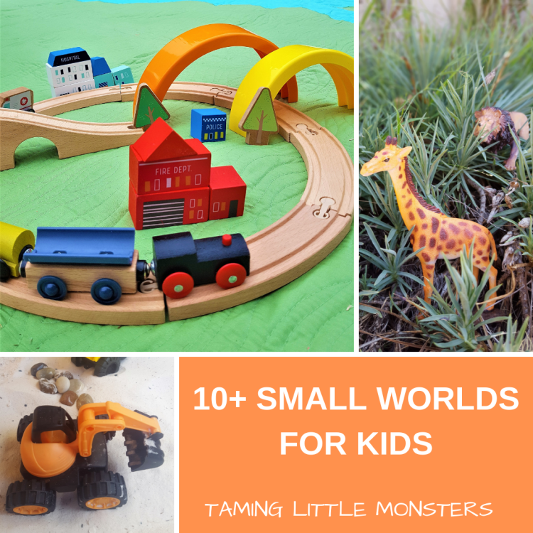 10+ Small world play ideas for kids. Pretend play is a cornerstone of child development. Not to mention it's one of the best open ended kids activities there is. Get your little one started with these 10+ mini world play ideas.
