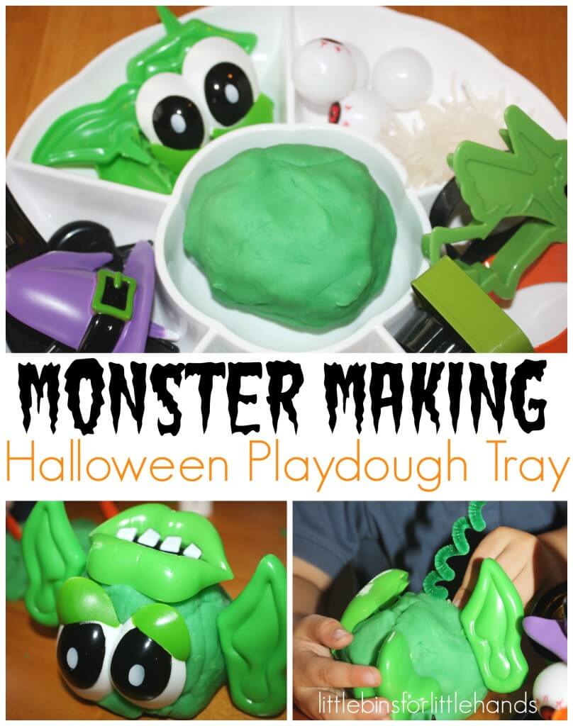 Monster Making Halloween Playdough Tray