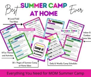 Printable Summer Camp at Home Ideas for Kids. Make planning summer at home with the kids to easy by following this complete camp planner. Find 8 Themed Weeks with activities, crafts & educational