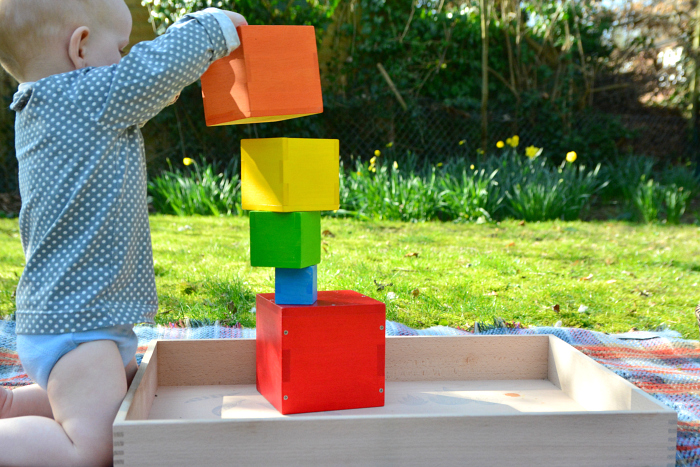 Otto building coloured tower at him 17 months