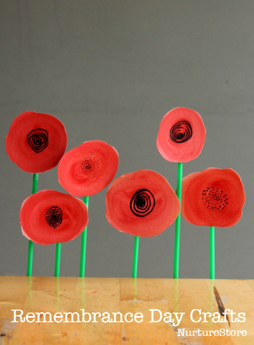 Beautiful poppy wreath remembrance day crafts for children