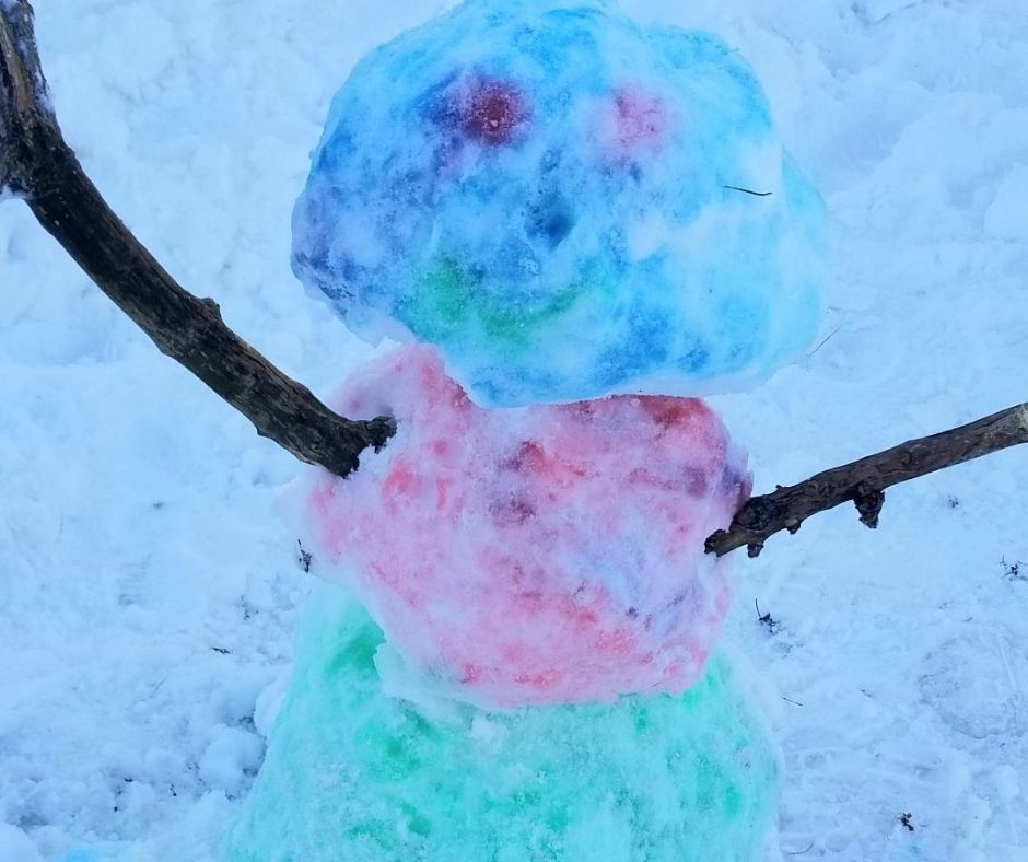 Painting a Snowman with cool snow paint the kids will love this winter.