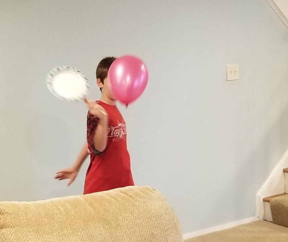 Fun Indoor Activity for Kids Balloon Tennis.