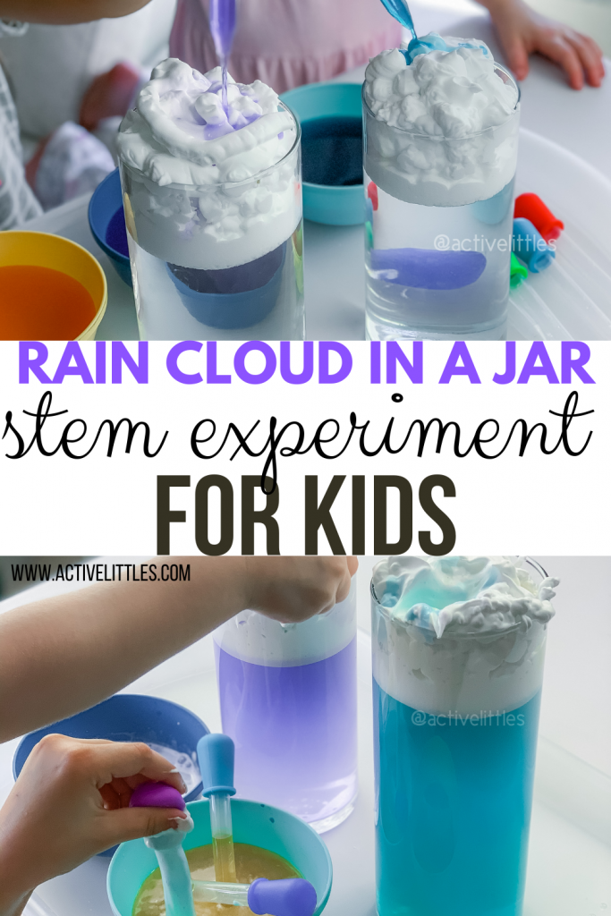 rain cloud in a jar science experiment for kids