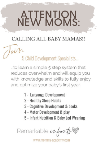 Infant development course for new moms, created by occupational therapist and other developmental specialists.