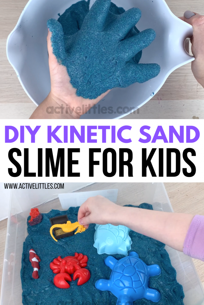 DIY kinetic sand slime recipe for kids