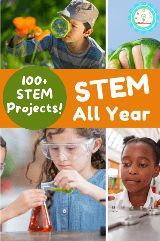 Find appropriate STEM lessons for ages toddler through middle school! A year's worth of ideas!