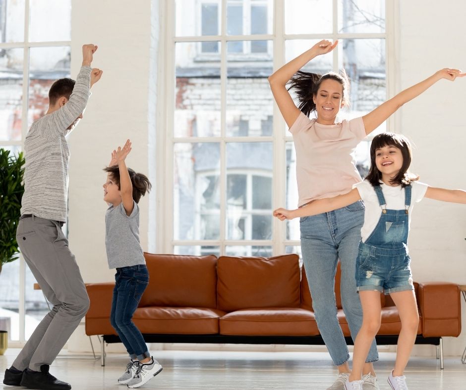 Throw a Dance Party at home and enjoy some fun family time together. 