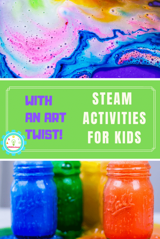 STEAM art projects provide a fun STEM-focused way to learn art and design. These bright and colorful STEAM activities for kids put the art into STEAM! #steamactivities #stemactivities #stemed #stem #kidsactivities