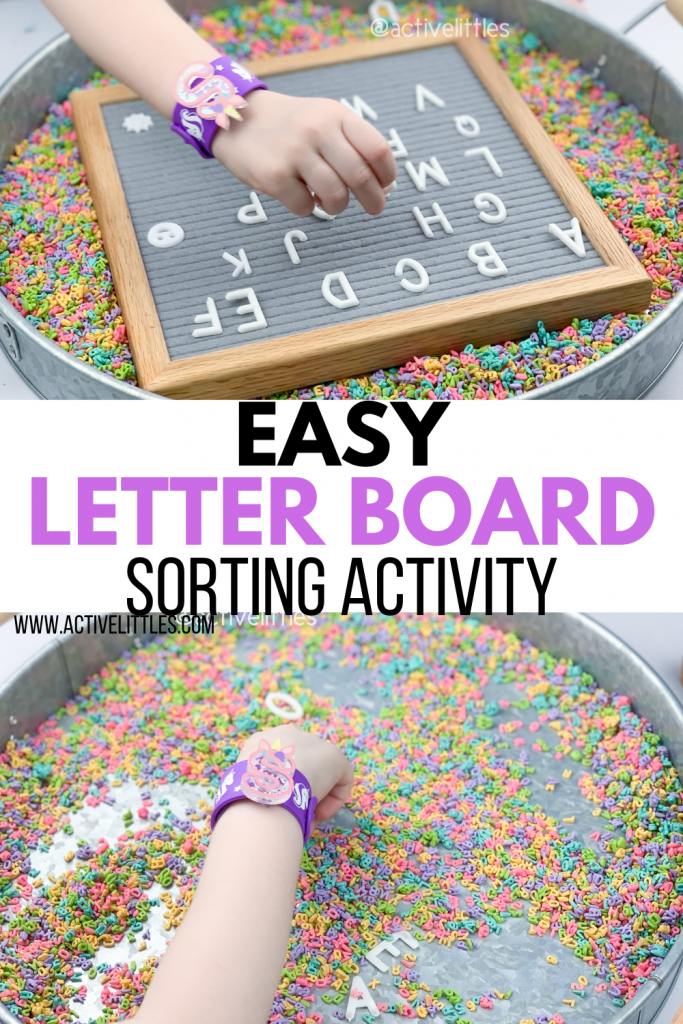 letter board sorting activity