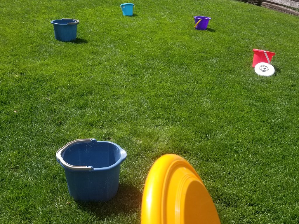 Outdoor Game for Kids - Frisbee Golf an easy DIY game kids will love outdoors. 